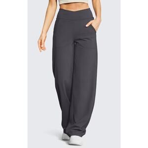 G4 Free EverGoing Pants Womens Size XL Gray Wide Leg High Waisted Yoga Casual